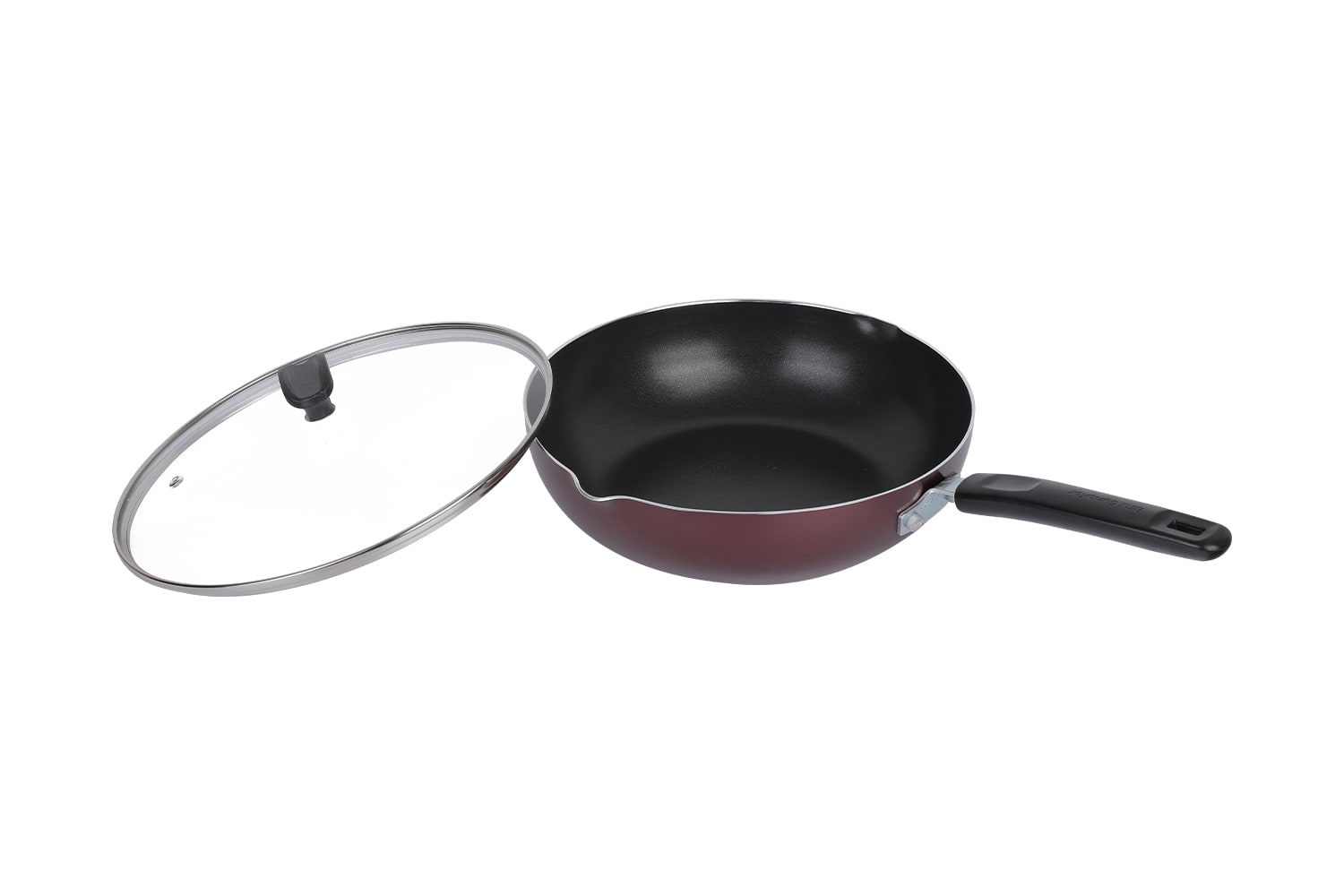 CLB2821D Wok – mit Glasdeckel 28 Wok, Flaming Wok, Antihaft-Wok